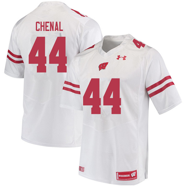Wisconsin Badgers Men's #44 John Chenal NCAA Under Armour Authentic White College Stitched Football Jersey YS40X21BA